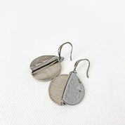 Shiny Metal Hand Painted Round Disc Earrings