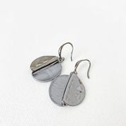 Shiny Metal Hand Painted Round Disc Earrings