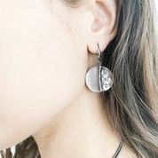 Shiny Metal Hand Painted Round Disc Earrings
