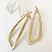Brush Finish Metallic Earrings