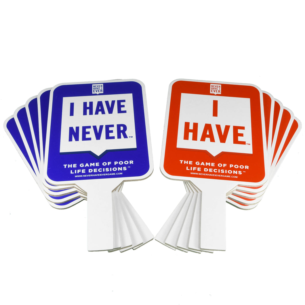 Never Have I Ever - Never I Have Ever Paddles, Set of 10