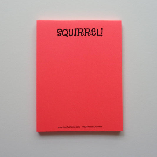 LineArt Prints™ - Squirrel! | Sunset red notepad