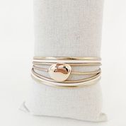 Single Multi-Strand Bracelet with Metallic Centerpiece
