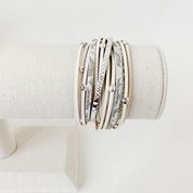 Double Wrap Multi-Strand Bracelet with Metal Beads