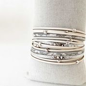 Double Wrap Multi-Strand Bracelet with Metal Beads