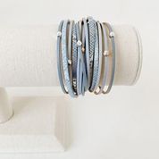 Double Wrap Multi-Strand Bracelet with Metal Beads