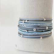 Double Wrap Multi-Strand Bracelet with Metal Beads