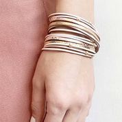 Double Wrap Multi-Strand Bracelet with Metal Beads
