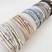 Load image into Gallery viewer, Double Wrap Multi-Strand Bracelet with Metal Beads
