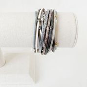 Double Wrap Multi-Strand Bracelet with Metal Beads