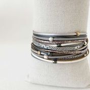 Double Wrap Multi-Strand Bracelet with Metal Beads