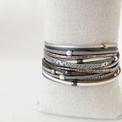 Load image into Gallery viewer, Double Wrap Multi-Strand Bracelet with Metal Beads
