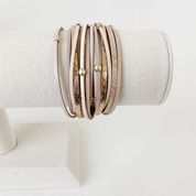 Double Wrap Multi-Strand Bracelet with Metal Beads