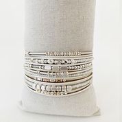 Multi-strand Bracelet with Leather, Metal and Glass Beads