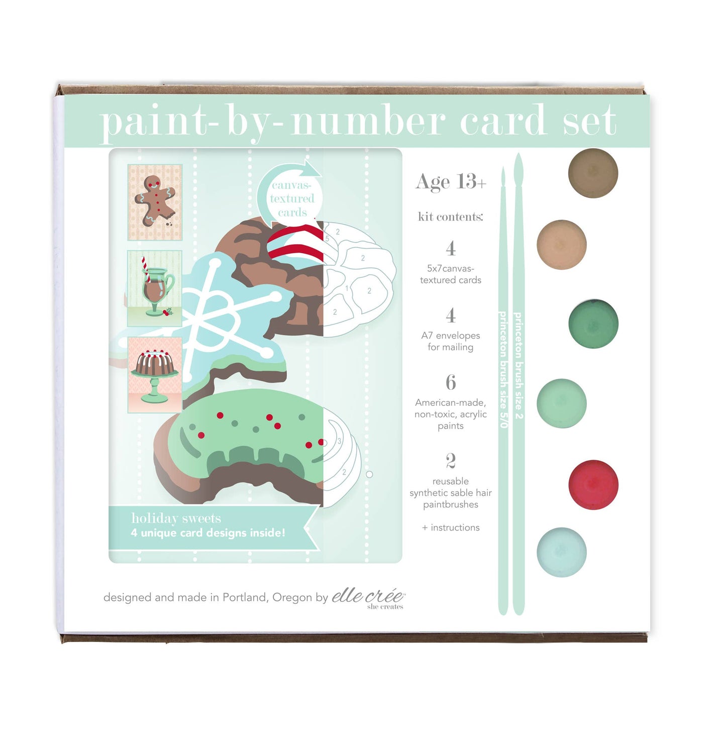 elle crée (she creates) - Paint-by-Number Card Sets - Holiday Sweets