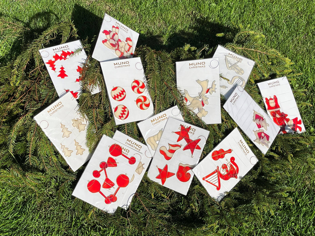 Red and white Christmas garlands