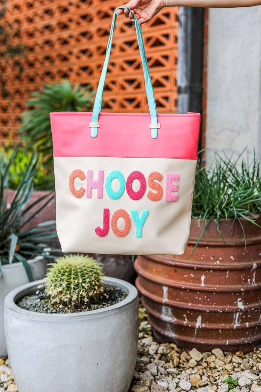 Tote (Cream/Pink) - Choose Joy