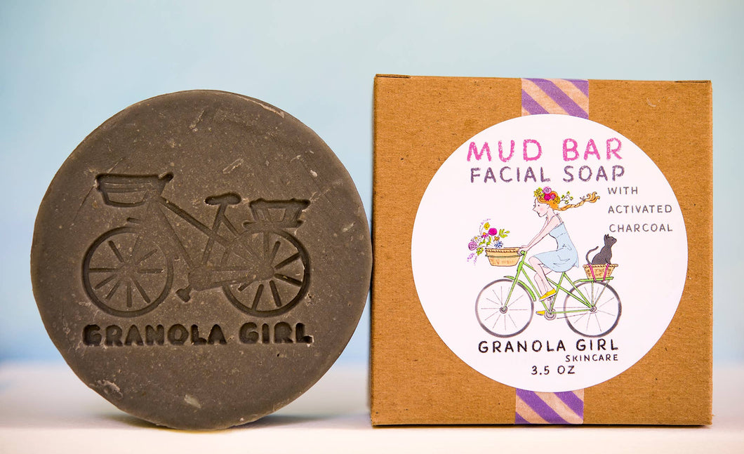 Granola Girl Skincare - Mud Bar Facial Soap- Detoxifying Charcoal & Dead Sea Mud