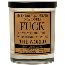 Load image into Gallery viewer, My Entire Vocabulary On A Candle Soy Candle
