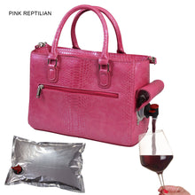 Load image into Gallery viewer, Primeware Inc. - Drink Purse | Insulated Wine Dispenser Classic Design: Pink Reptilian
