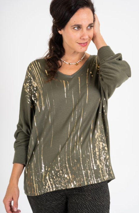 Gold Splatter Print Sweater SALE