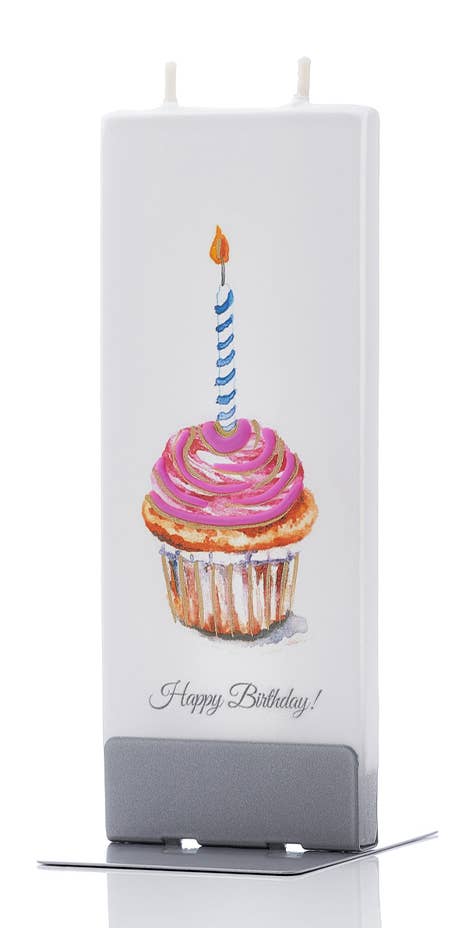 Flatyz - Flat Hand-crafted Candle - Happy Birthday Cupcake