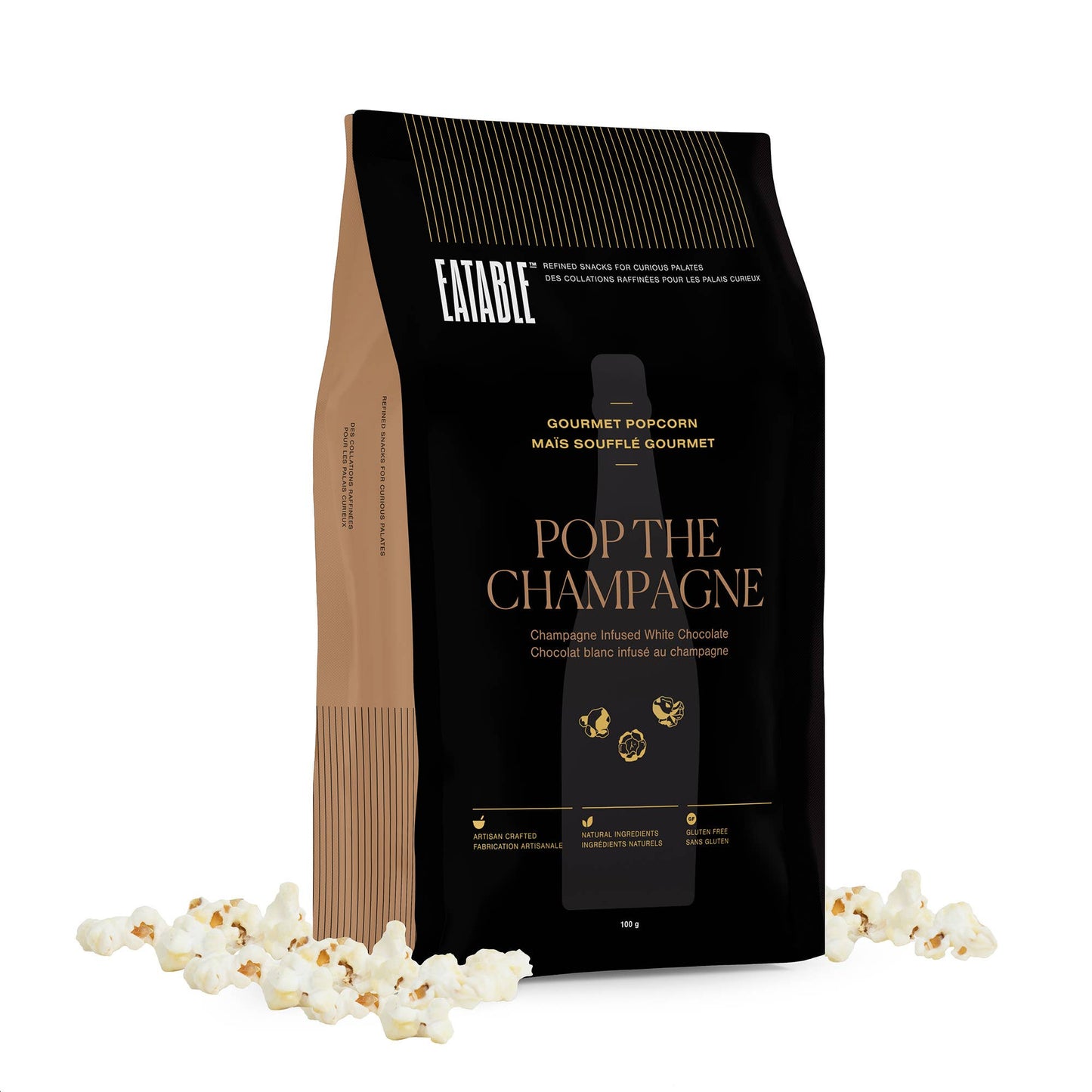 EATABLE Popcorn - Pop the Champagne (100g) Wine Infused Gourmet Popcorn SALE