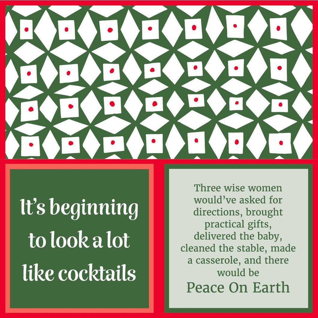 Drinks on Me - Napkin:XMAS Peace on Earth/Cocktails