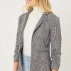 Shawl Collar Plaid Print Blazer