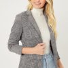 Shawl Collar Plaid Print Blazer