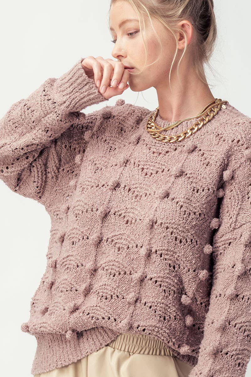 POLKA DOT OPEN KNIT SWEATER SALE