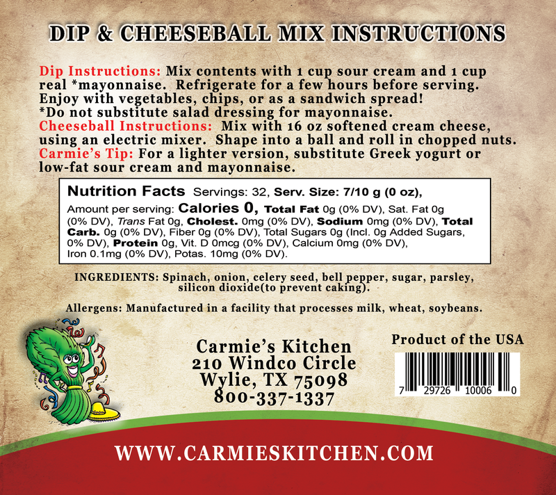 Carmie's Kitchen - Dip & Cheesecake Ball Mixes SALE