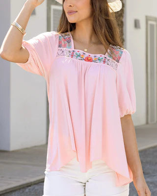 island embroidered top
