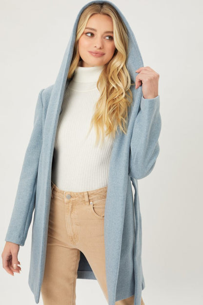 Kassie Belted Hoodie Coat