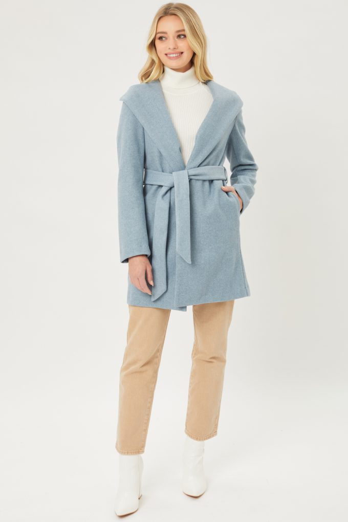 Kassie Belted Hoodie Coat