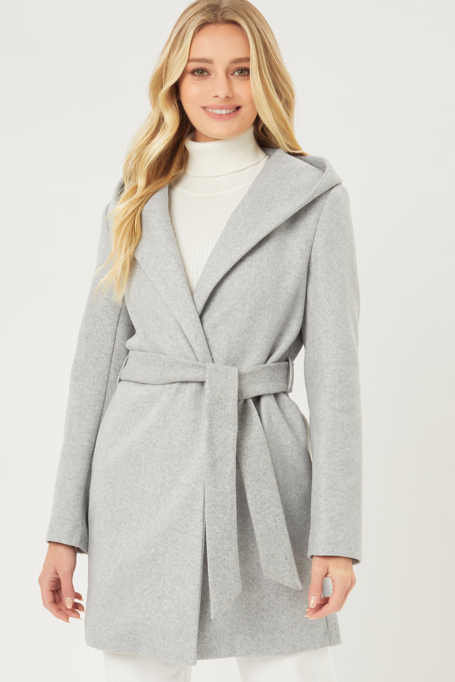 Kassie Belted Hoodie Coat