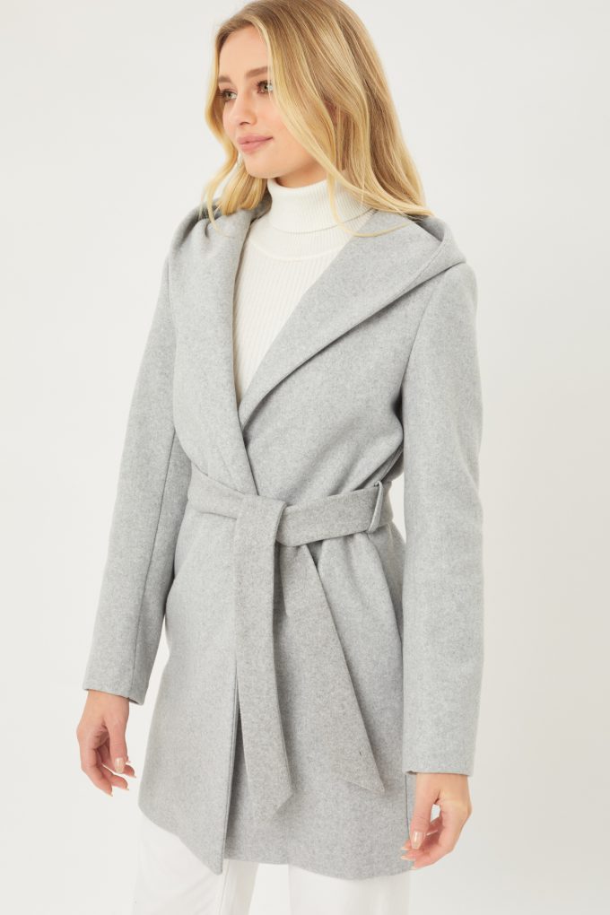 Kassie Belted Hoodie Coat