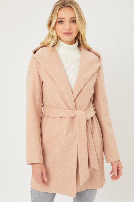 Kassie Belted Hoodie Coat