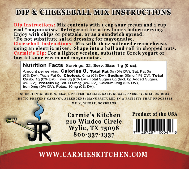 Carmie's Kitchen - Dip & Cheesecake Ball Mixes SALE