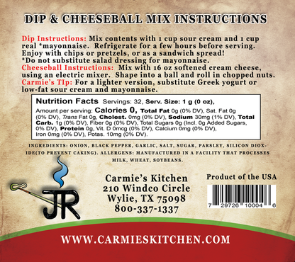 Carmie's Kitchen - Dip & Cheesecake Ball Mixes SALE