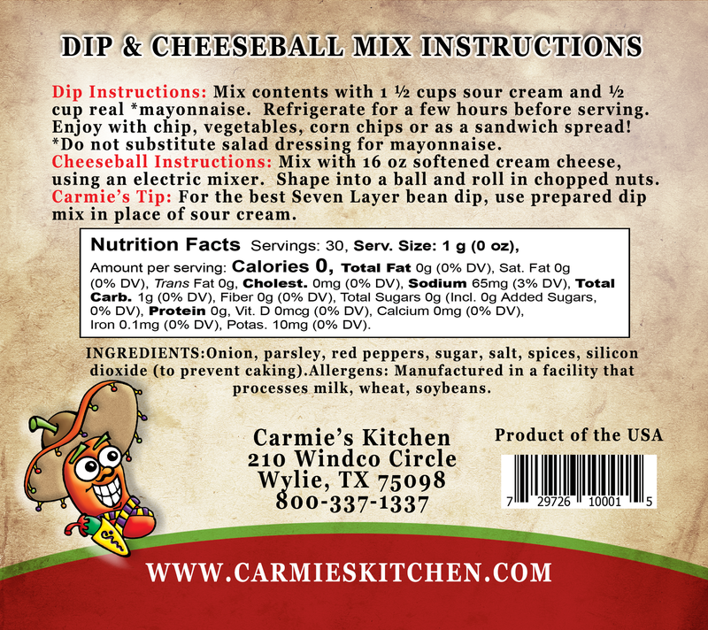 Carmie's Kitchen - Dip & Cheesecake Ball Mixes SALE