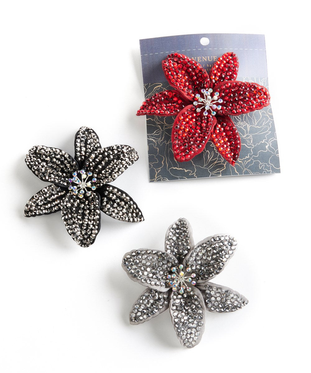 Rhinestone Flower Brooch/Hair Clip