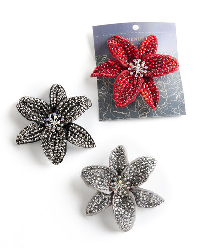 Rhinestone Flower Brooch/Hair Clip