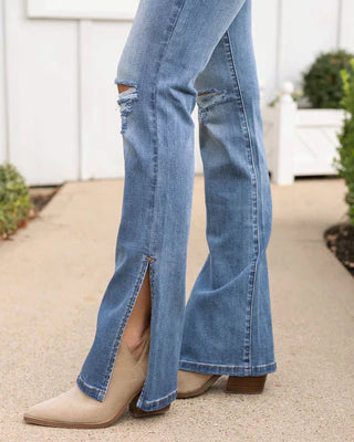 split flare denim