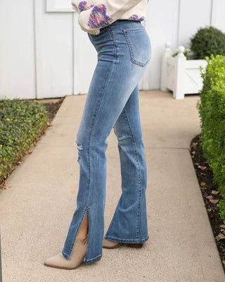 split flare denim