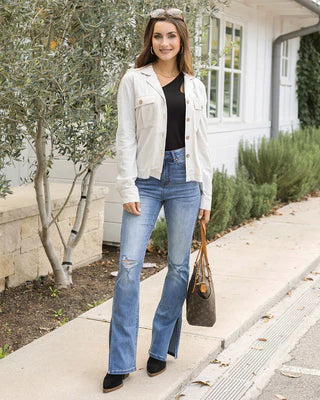 split flare denim