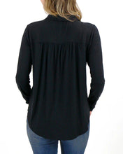 Load image into Gallery viewer, Stretch-Fit Button Up Top-Black
