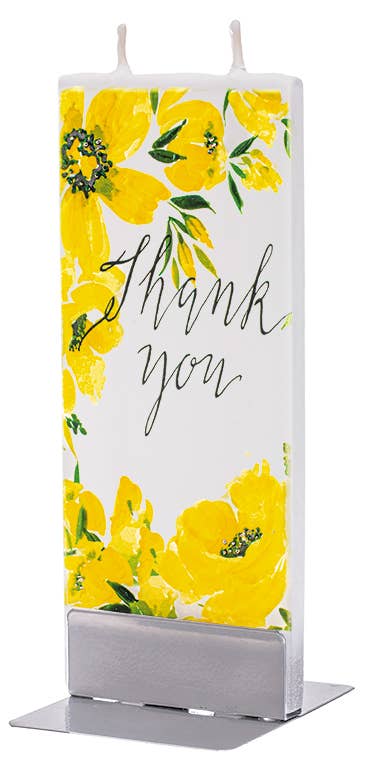 Flatyz - Flat Handmade Candle - Thank You Yellow Floral Print SALE