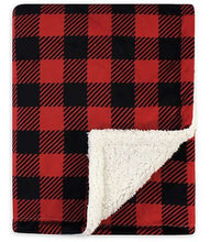 Load image into Gallery viewer, Buffalo Check Throw Blanket w/Sherpa Lining
