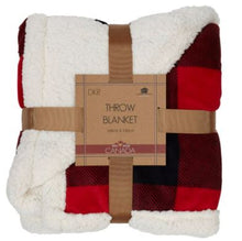 Load image into Gallery viewer, Buffalo Check Throw Blanket w/Sherpa Lining
